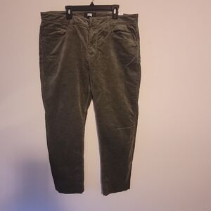 PAIGE Men's Olive Green Corduroy Trousers